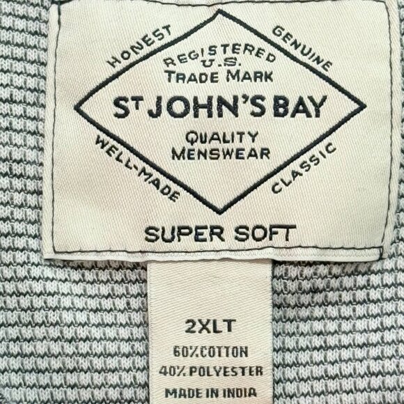St. Johns Bay Men Super Soft Long Sleeve Crewneck Navy T-shirt Big/Tall 2XLT NWT - Picture 8 of 10